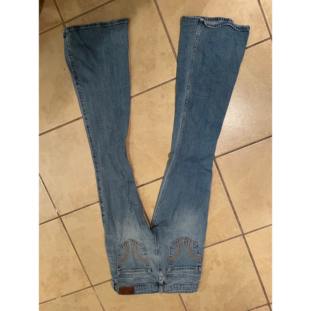 Hollister Low Rise Flare Jeans Medium Wash Vintage Stretch Denim 000R W23R - Picture 4 of 4
